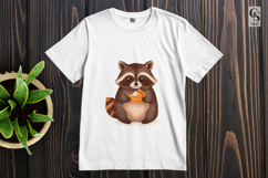 Cute Raccoon with Pie Clipart PNG Product Image 3