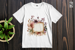 Vintage Floral Tag Frame Clipart Sublimation PNG Product Image 3