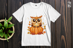 Owl Pumpkin Clipart PNG | Autumn Woodland Sublimation Product Image 3