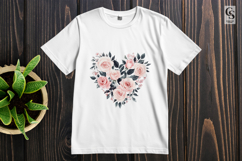 Watercolor Rose Floral Heart Clipart Product Image 3