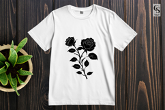 Black Rose Silhouette Clipart Sublimation PNG Product Image 3