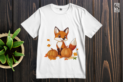 Autumn Fox with Pumpkins Clipart Sublimation PNG Product Image 2