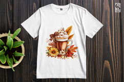 Leopard Bow Autumn Coffee Clipart PNG Product Image 2