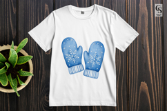 Blue Winter Mittens Clipart Sublimation PNG Product Image 3