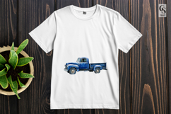 Blue Vintage Truck Clipart Sublimation PNG Product Image 3