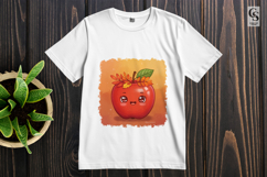 Cute Red Apple Face Clipart PNG Product Image 3