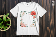 Peony Floral Frame Clipart Sublimation PNG Product Image 3