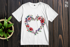 Floral Heart Frame Clipart Sublimation PNG Product Image 2