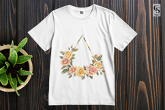 Peach Rose Floral Triangle Clipart Sublimation PNG Product Image 3