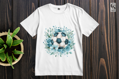 Watercolor Soccer Floral Clipart Sublimation PNG Product Image 3