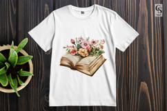 Floral Open Book Clipart PNG Product Image 2
