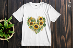 Sunflower Heart Floral Clipart Sublimation PNG Product Image 3
