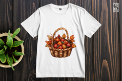 Autumn Strawberry Basket Clipart with Fall Leaves Product Image 2