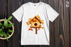 Autumn Birdhouse Clipart Sublimation PNG Product Image 2