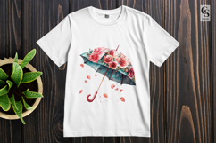 Floral Umbrella with Roses Clipart Sublimation PNG Product Image 2