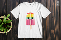 Cute Kawaii Rainbow Popsicle Ice Cream Clipart PNG Product Image 3