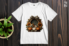 Autumn Sunflower Wreath Clipart with Pumpkins and Bows Product Image 2