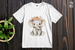 Watercolor Baby Elephant Clipart PNG Product Image 3