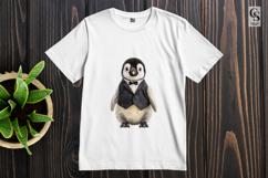 Baby Penguin in Tuxedo Clipart Sublimation PNG Product Image 2