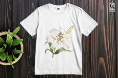 White Lily Flower Clipart Sublimation PNG Product Image 3