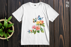 Rose and Butterfly Clipart Sublimation PNG Product Image 3
