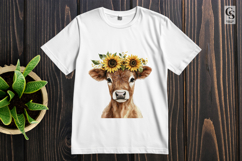 Cow Sunflower Sublimation PNG Product Image 3