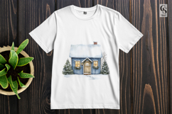 Snow Cabin House Clipart Sublimation PNG Product Image 3