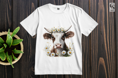 Daisy Cow Head Floral Clipart Sublimation PNG Product Image 3