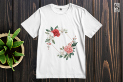 Orchid Rose Frame Clipart Sublimation PNG Product Image 3