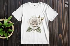 White Rose Flower Clipart Sublimation PNG Product Image 3
