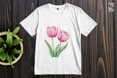 Pink Tulip Flower Sublimation Clipart PNG Product Image 3