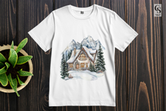 Winter Cabin House Clipart Sublimation PNG Product Image 3