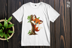 Cute Fox Tree Clipart | Woodland Fox Sublimation PNG Product Image 2