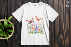 Butterfly Wildflower Clipart Sublimation PNG Product Image 3