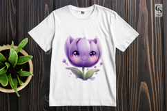 Cute Kawaii Purple Tulip Clipart Sublimation PNG Product Image 2