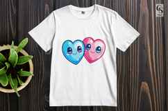 Cute Kawaii Couple Hearts Clipart Sublimation PNG Product Image 2
