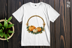 Rustic Pumpkin Wreath Clipart PNG Product Image 2