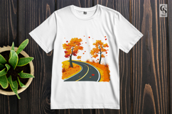 Autumn Pumpkin Coffee Road and Leaf Clipart PNG Product Image 3