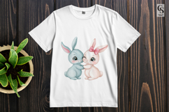 Cute Bunny Couple Dancing Clipart Sublimation PNG Product Image 2