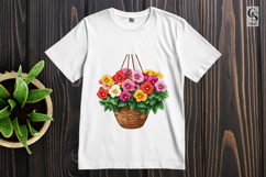 Hanging Flower Basket Clipart Sublimation PNG Product Image 3