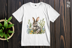 Wildflower Bunny Clipart PNG Product Image 3