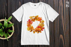 Autumn Leaf Wreath Clipart with Acorns and Fall Colors Product Image 2