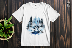 Winter Waterfall Forest Sublimation Clipart PNG Product Image 3
