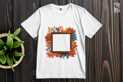 Square Floral Frame Clipart with Fall Leaves PNG Product Image 2