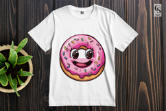 Kawaii Pink Donut Clipart with Sprinkles PNG Product Image 3