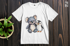 Cute Koala and Penguin Friends Clipart Sublimation PNG Product Image 2