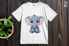 Adorable Baby Elephant Kawaii Animal Clipart Sublimation PNG Product Image 3