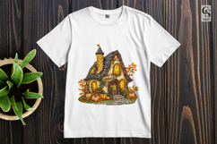 Fantasy Autumn Pumpkin Cottage House Clipart PNG Product Image 2