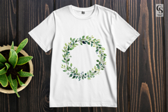 Watercolor Greenery Wreath Clipart Sublimation PNG Product Image 3