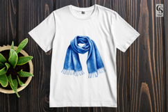 Blue Winter Scarf Clipart Sublimation PNG Product Image 3